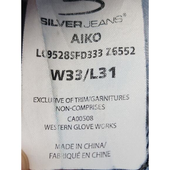 Silver jeans Aiko Women's 34x29 Blue Denim Distressed Holy Bootcut Med-Wash - Picture 8 of 10